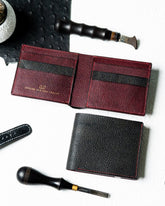 Adam Wallet – BR Embossed Black & Maroon Edition - Ceylon Leather Crafts