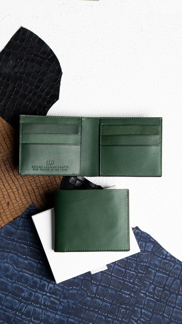 Adam Wallet – Green Indian Buffalo Full-Veg Leather - Ceylon Leather Crafts