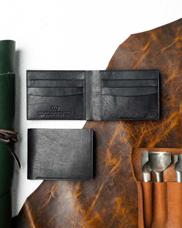 LEO Wallet – Black Buffalo Leather Edition - Ceylon Leather Crafts