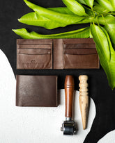 LEO Wallet – Dark Brown Buffalo Leather Edition - Ceylon Leather Crafts
