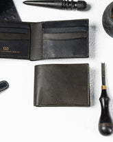 LEO Wallet – Green & Black Full - Veg Goat Leather Edition - Ceylon Leather Crafts