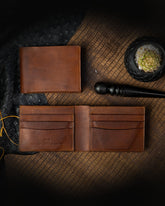 LEO Wallet – Imported Oil Pull - Up Leather (Dark Tan) - Ceylon Leather Crafts