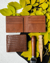Levi Wallet – Alligator Embossed & Saffiano Full - Veg Leather Edition - Ceylon Leather Crafts