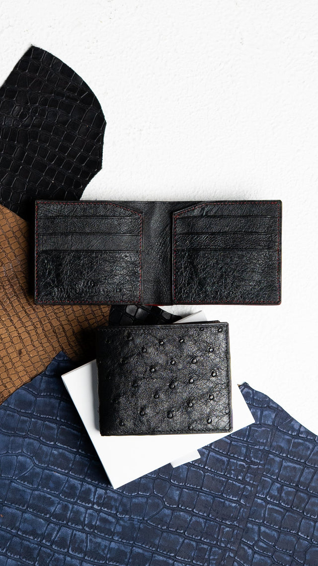 Levi Wallet – Pure Ostrich Leather Edition - Ceylon Leather Crafts