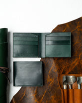 Levi Wallet – Woody Green Leather Edition - Ceylon Leather Crafts