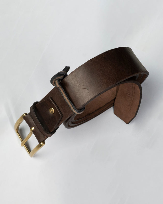 Pure Brass Buckle Leather Belt - Ceylon Leather Crafts