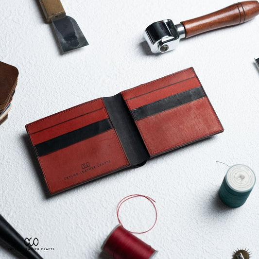 Adam Black Red - Cow Leather - Ceylon Leather Crafts