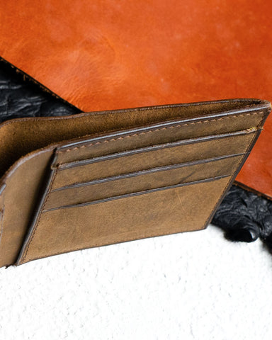 Adam Wallet – Dust Brown Saffiano Oil pull-up Edition