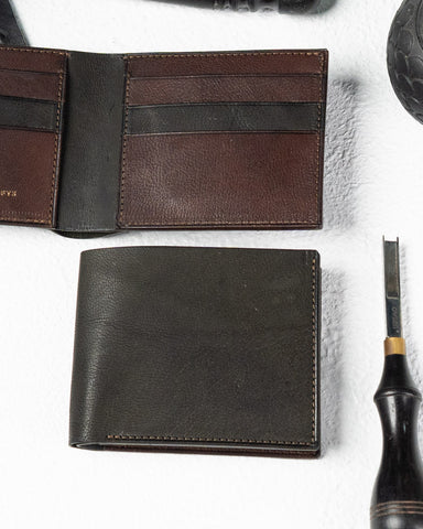 Adam Wallet – Green & Brown Full-Veg Goat Leather Edition