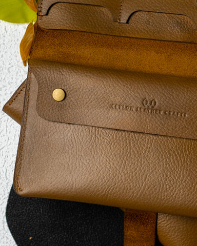 Aurora Wallet – Peanut Brown Naturally Milled Leather