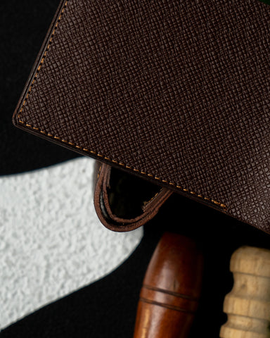 LEO Wallet – Dark Brown Saffiano Leather Edition