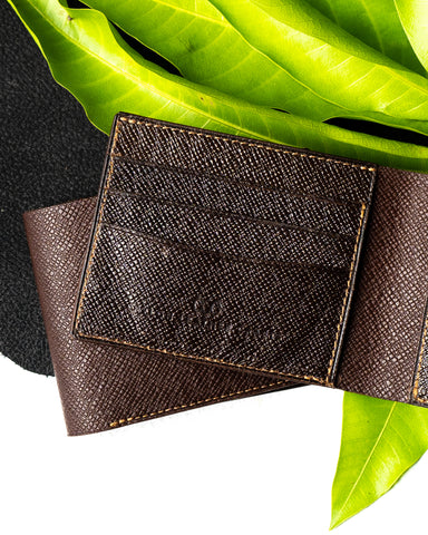 LEO Wallet – Dark Brown Saffiano Leather Edition