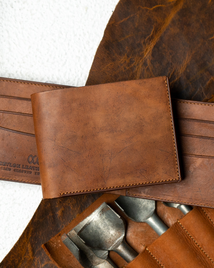 LEO Wallet – Dark Tan Pure Imported Oil Leather Edition