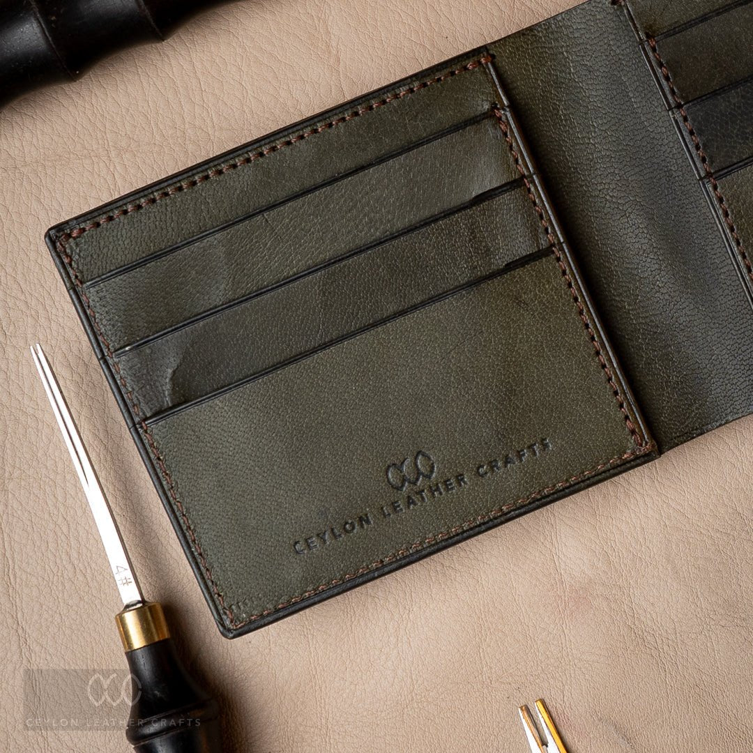 Adam - black and olive green - Ceylon Leather Crafts