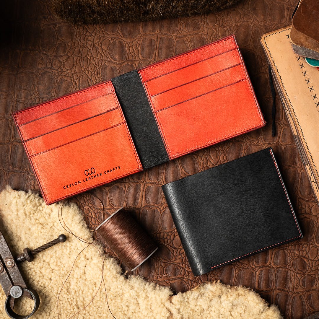 Adam Black and Red - Goat Leather - Ceylon Leather Crafts