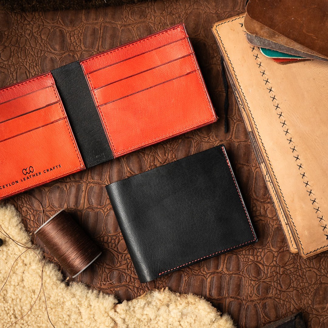 Adam Black and Red - Goat Leather - Ceylon Leather Crafts