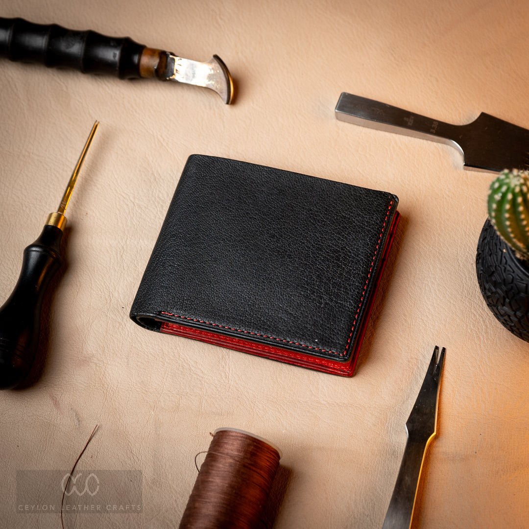 Adam Black and Red - Goat Leather - Ceylon Leather Crafts