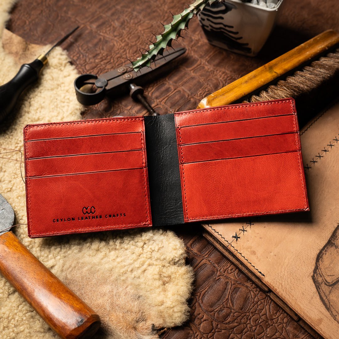 Adam Black and Red - Goat Leather - Ceylon Leather Crafts