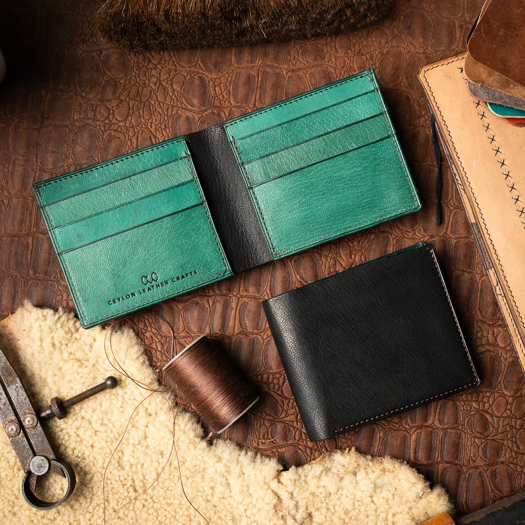 Adam Black Green - Goat Leather - Ceylon Leather Crafts