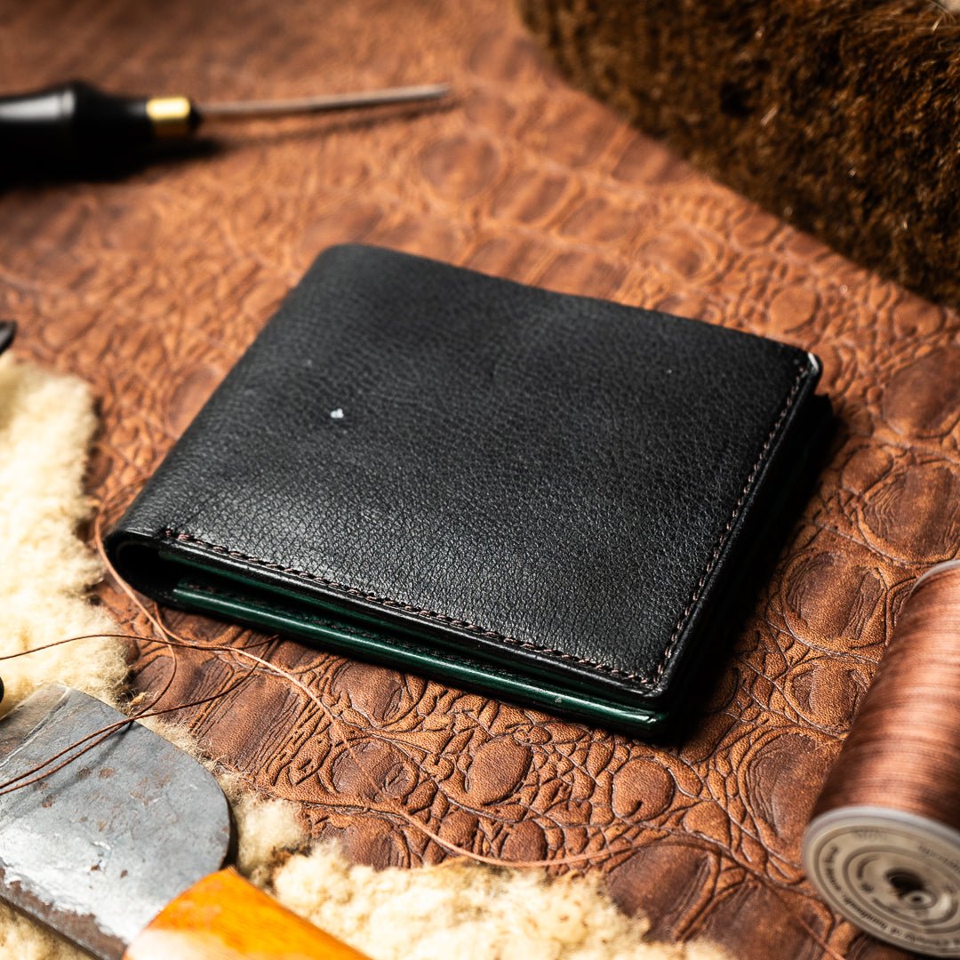 Adam Black Green - Goat Leather - Ceylon Leather Crafts