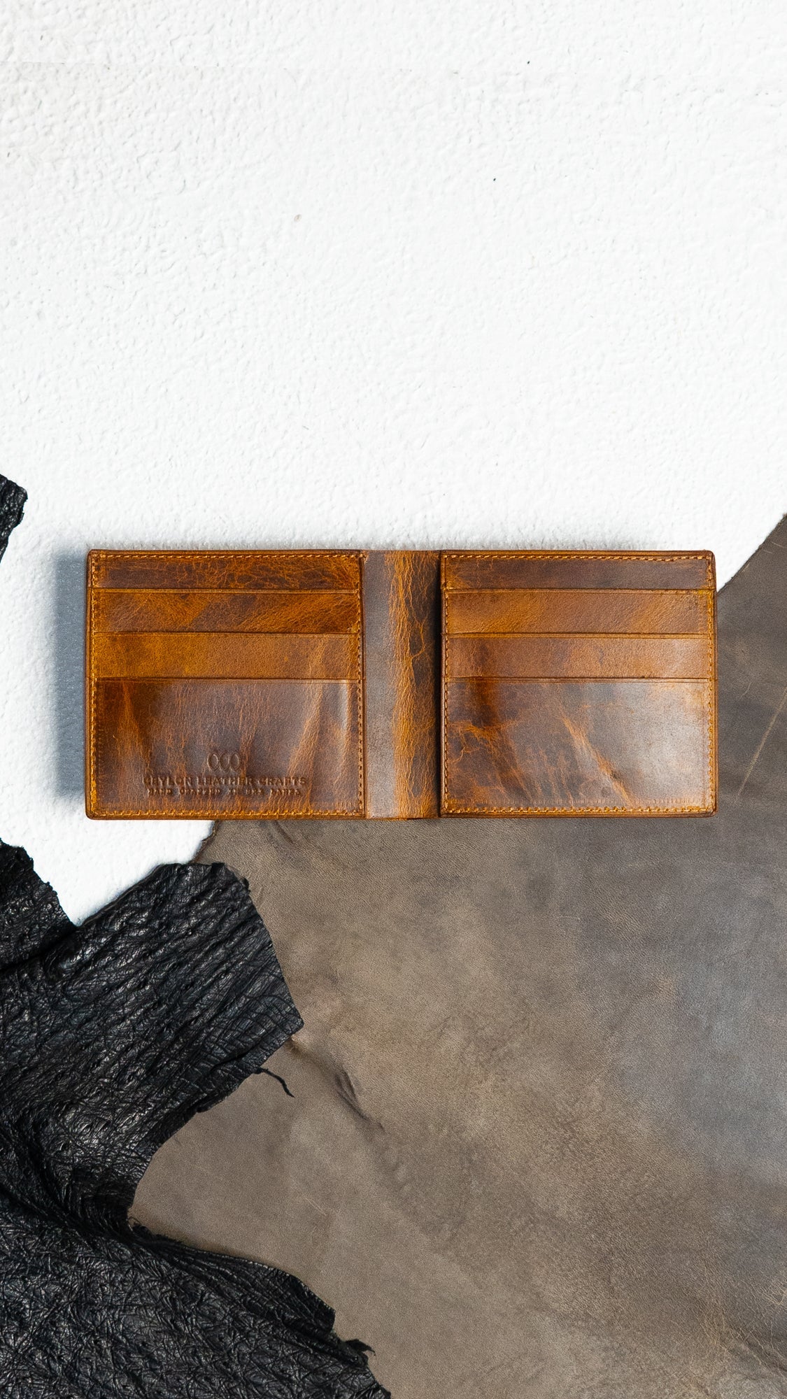 Adam – Brown Croc Belly and Mustard - Ceylon Leather Crafts