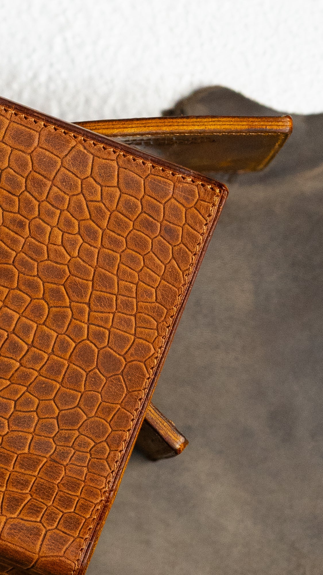 Adam – Brown Croc Belly and Mustard - Ceylon Leather Crafts