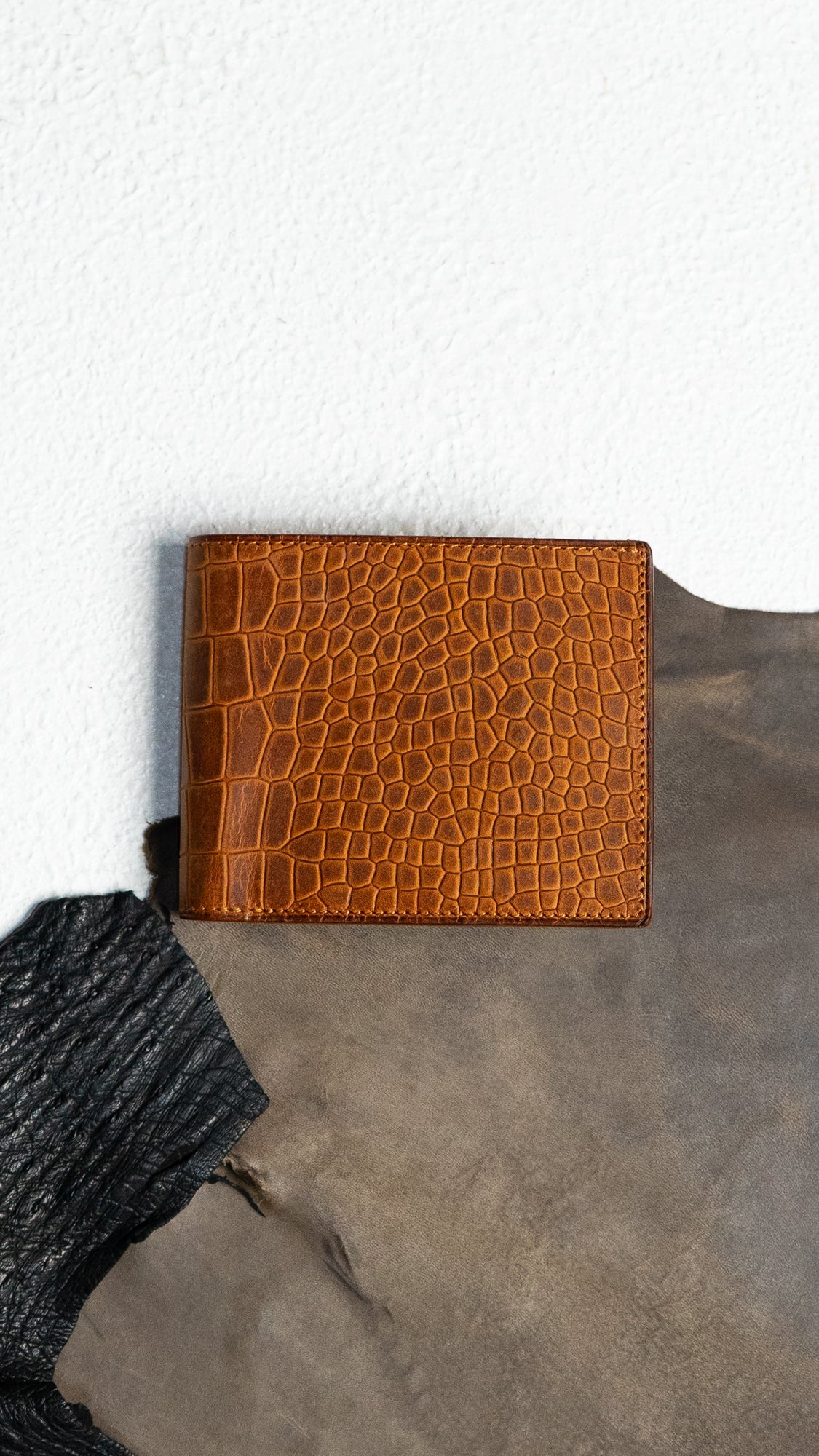 Adam – Brown Croc Belly and Mustard - Ceylon Leather Crafts