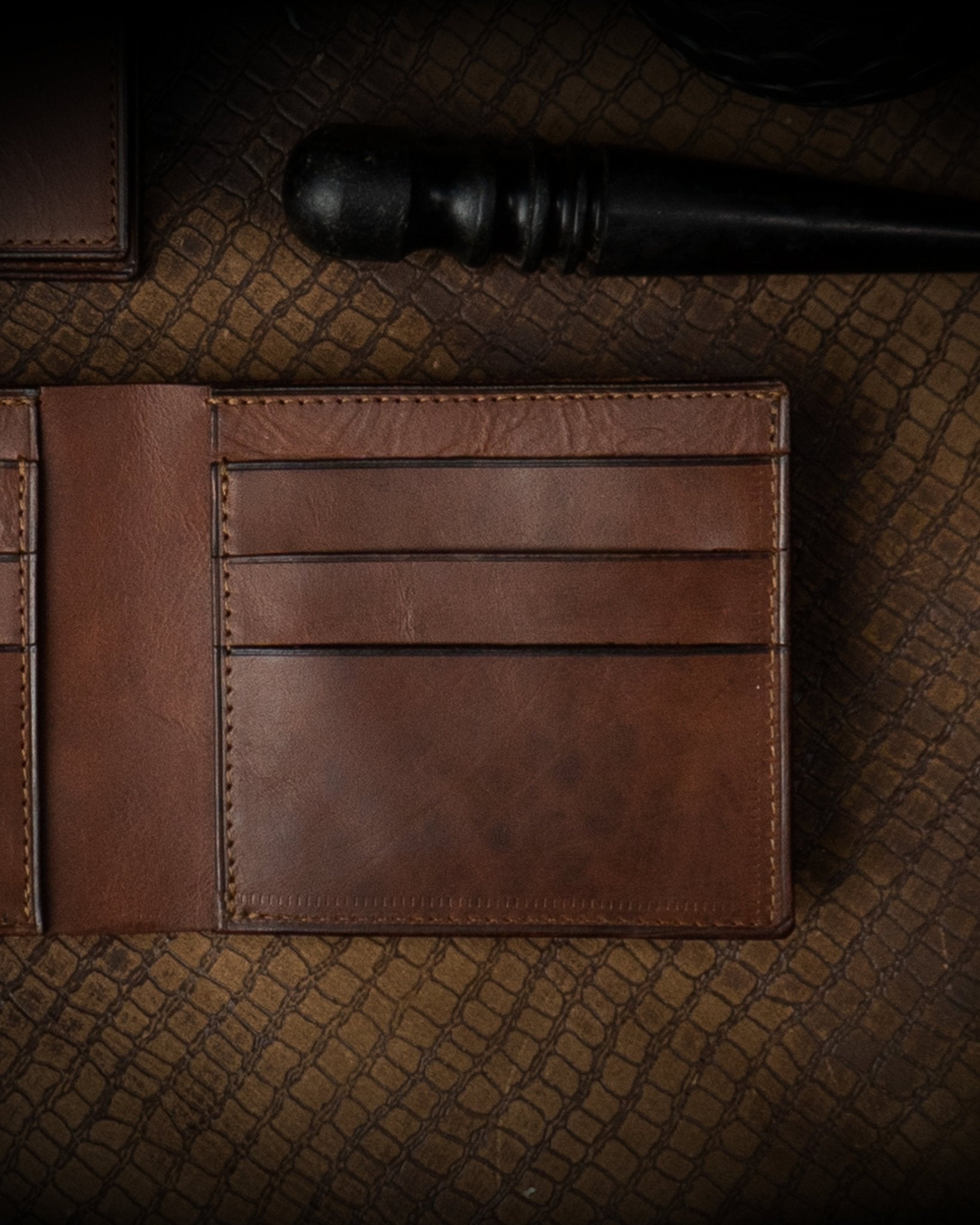 Adam Wallet – Antique Brown Waxed Calf Leather Edition - Ceylon Leather Crafts