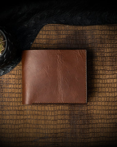 Adam Wallet – Antique Brown Waxed Calf Leather Edition - Ceylon Leather Crafts