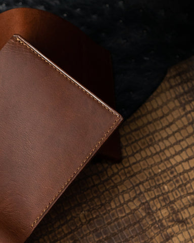 Adam Wallet – Antique Brown Waxed Calf Leather Edition - Ceylon Leather Crafts