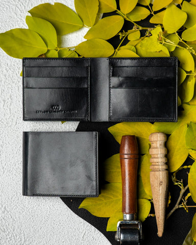 Adam Wallet – Black Glazed Calf Leather Edition - Ceylon Leather Crafts