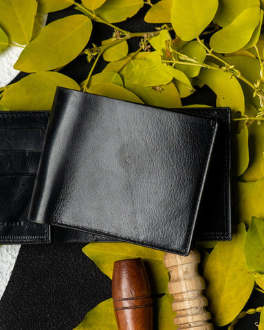 Adam Wallet – Black Glazed Calf Leather Edition - Ceylon Leather Crafts
