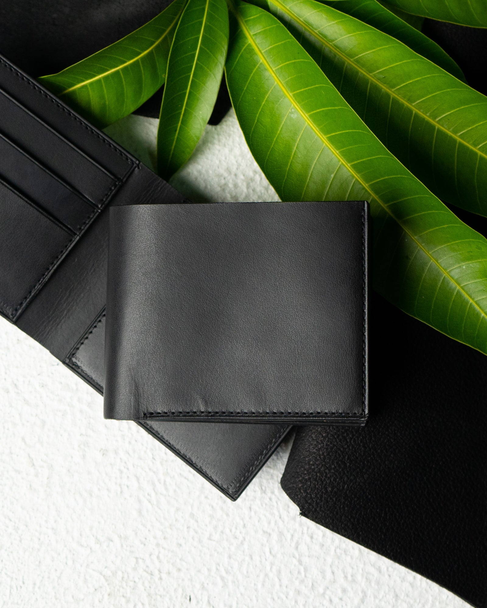 Adam Wallet – Black Indian Buffalo Full - Veg Leather - Ceylon Leather Crafts