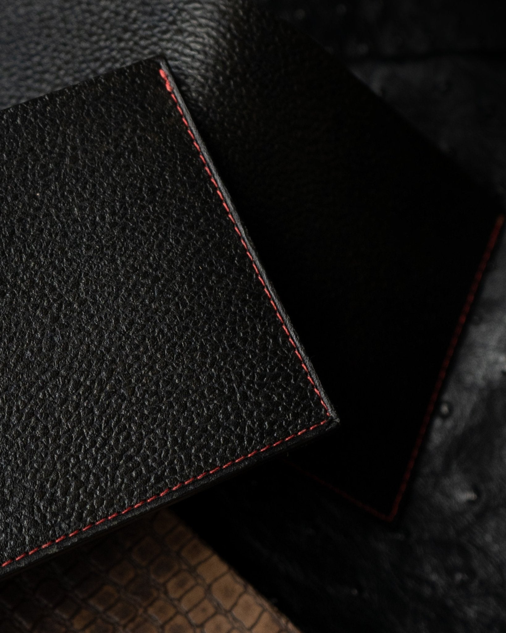 Adam Wallet – Black & Red Full - Veg Goat Leather Edition - Ceylon Leather Crafts