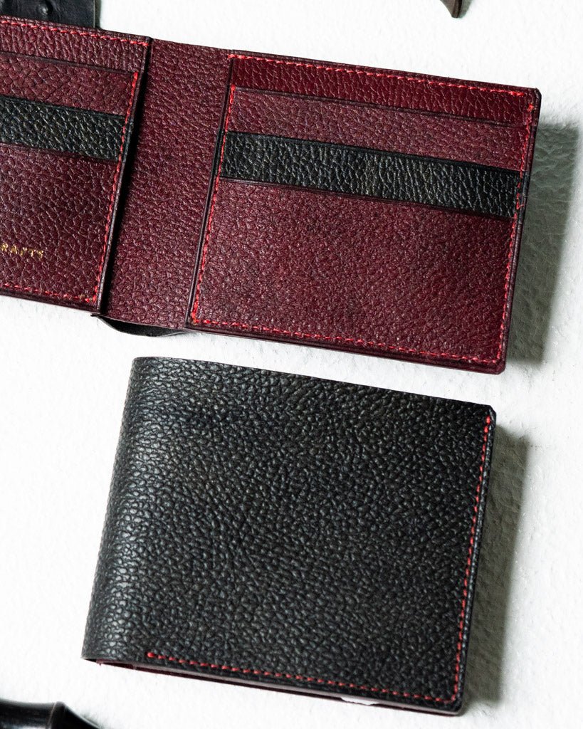 Adam Wallet – BR Embossed Black & Maroon Edition - Ceylon Leather Crafts