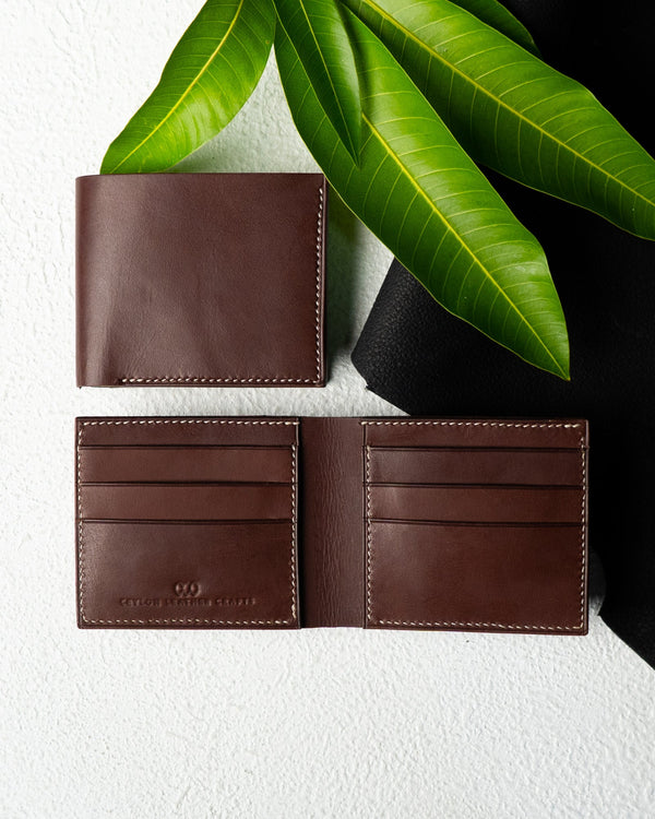 Adam Wallet – Brown Indian Buffalo Full - Veg Leather - Ceylon Leather Crafts
