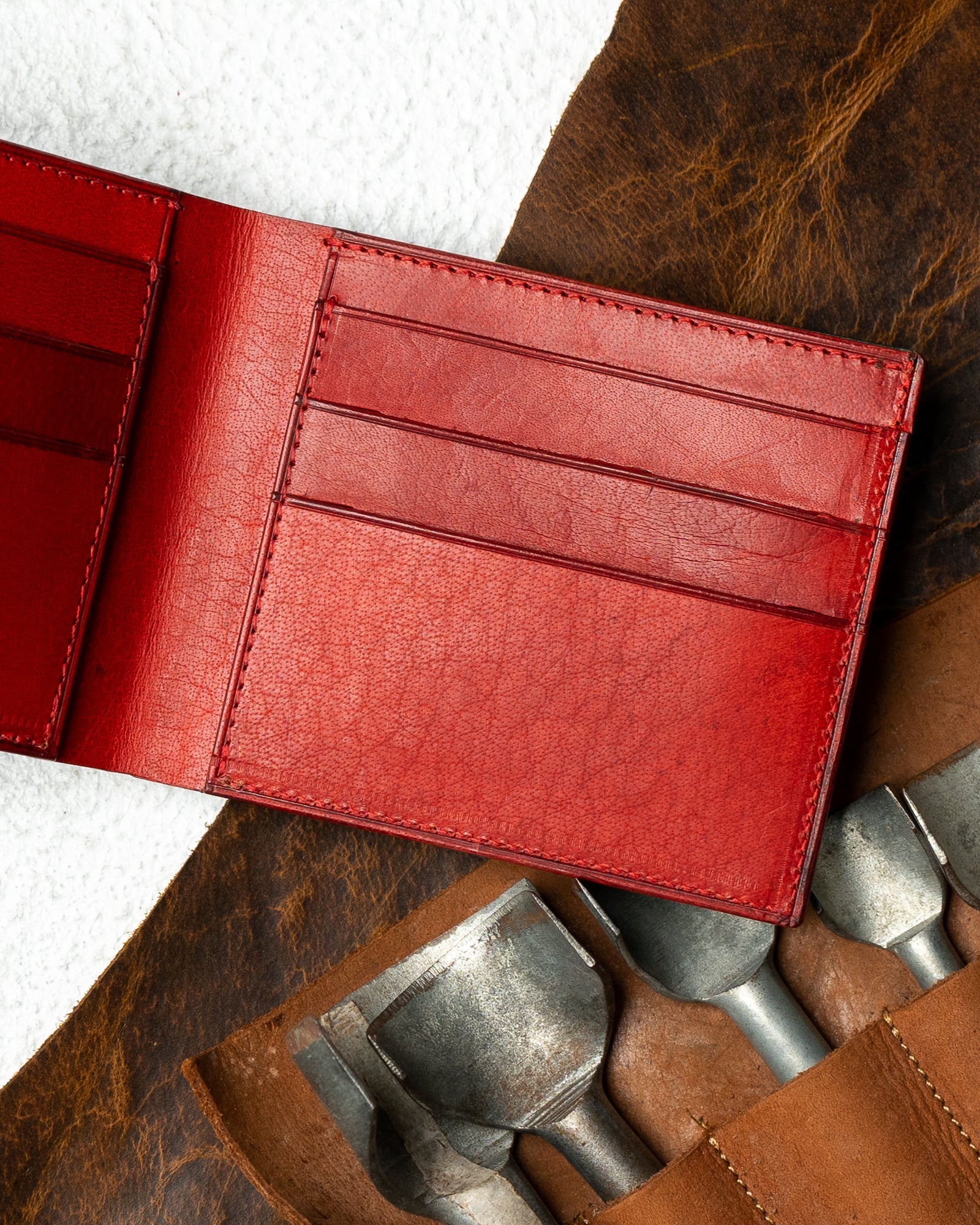 Adam Wallet – Buffalo Black & Woody Wine Red Edition - Ceylon Leather Crafts