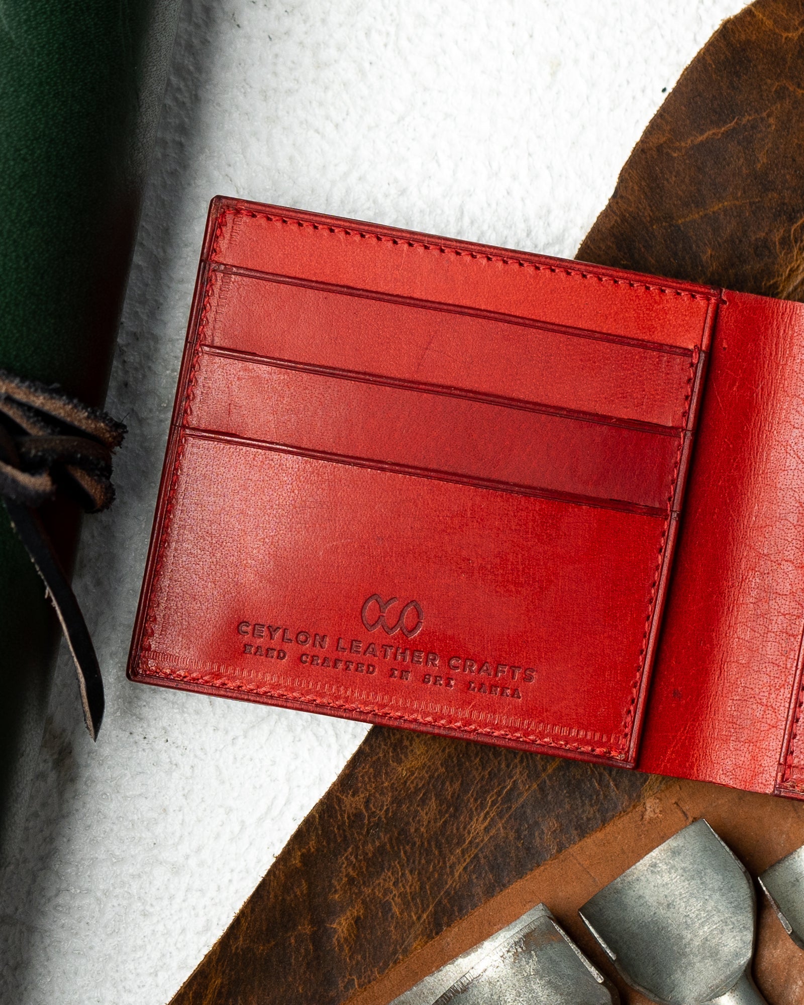 Adam Wallet – Buffalo Black & Woody Wine Red Edition - Ceylon Leather Crafts
