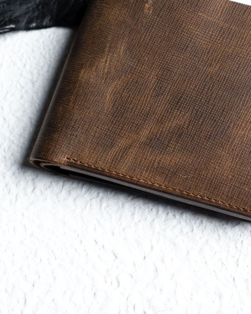 Adam Wallet – Dust Brown Saffiano Oil pull - up Edition - Ceylon Leather Crafts