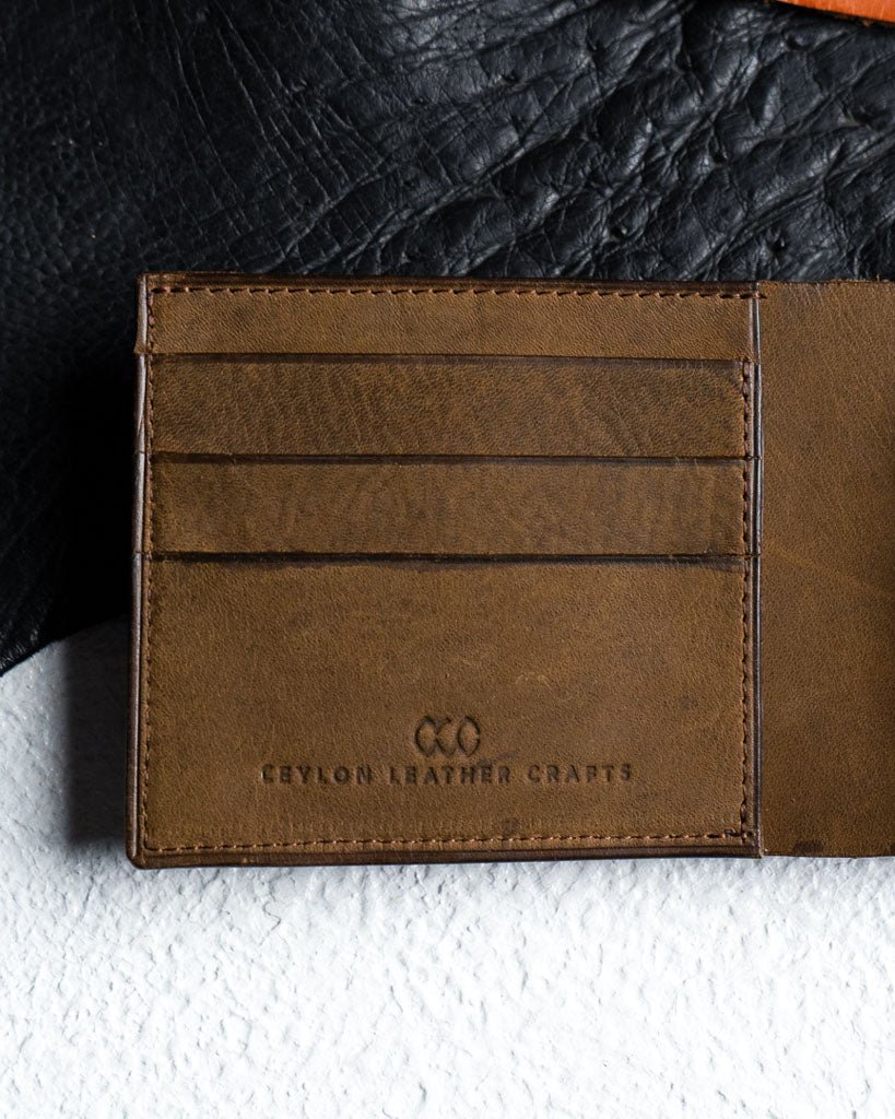 Adam Wallet – Dust Brown Saffiano Oil pull - up Edition - Ceylon Leather Crafts