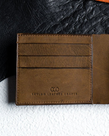 Adam Wallet – Dust Brown Saffiano Oil pull - up Edition - Ceylon Leather Crafts