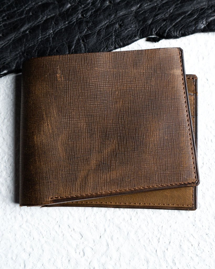 Adam Wallet – Dust Brown Saffiano Oil pull - up Edition - Ceylon Leather Crafts