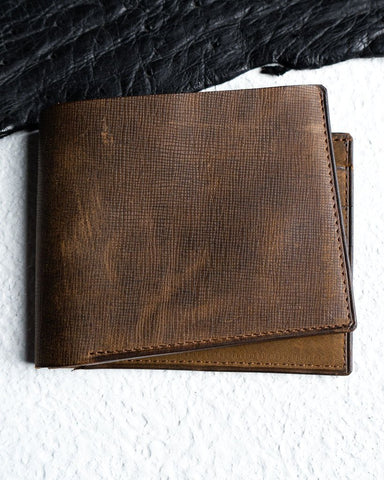 Adam Wallet – Dust Brown Saffiano Oil pull - up Edition - Ceylon Leather Crafts