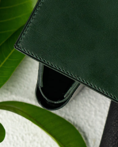 Adam Wallet – Green Indian Buffalo Full - Veg Leather - Ceylon Leather Crafts