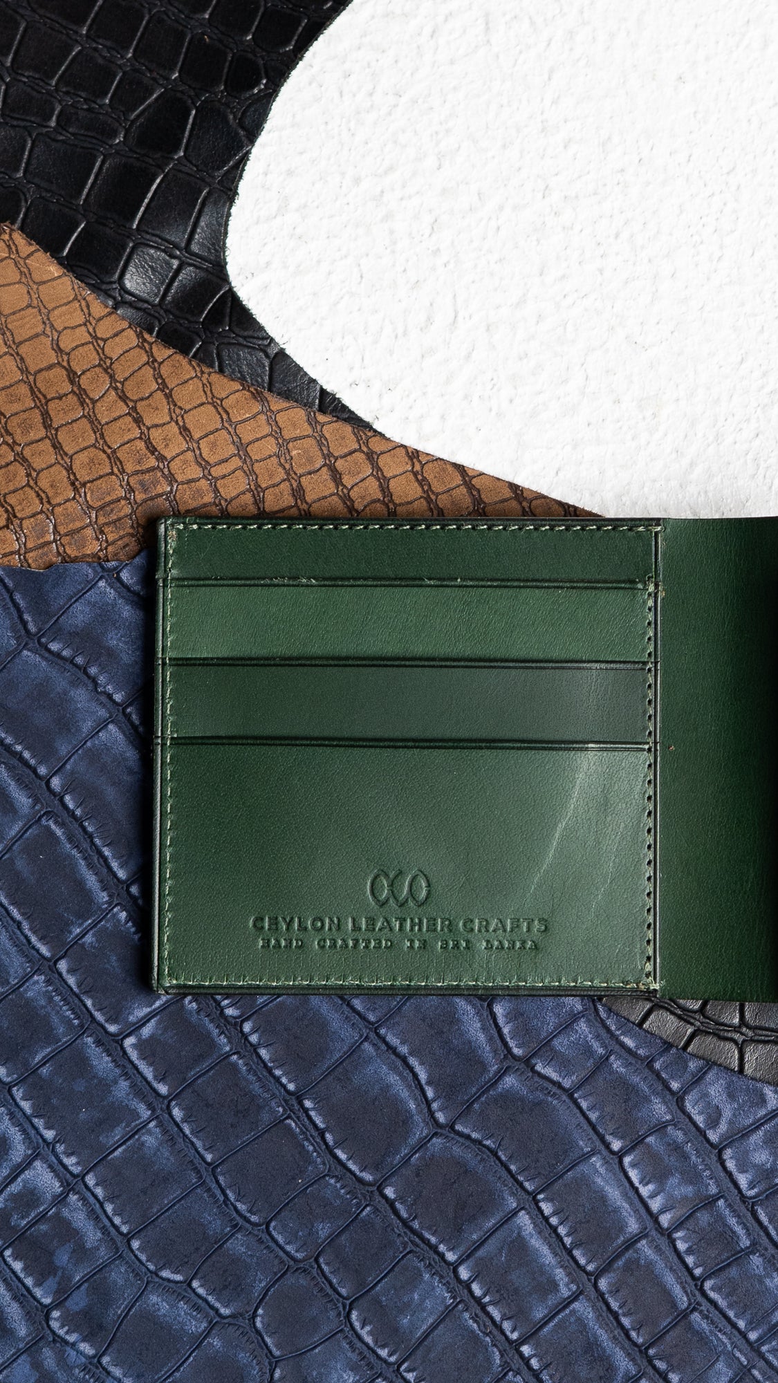 Adam Wallet – Green Indian Buffalo Full-Veg Leather - Ceylon Leather Crafts
