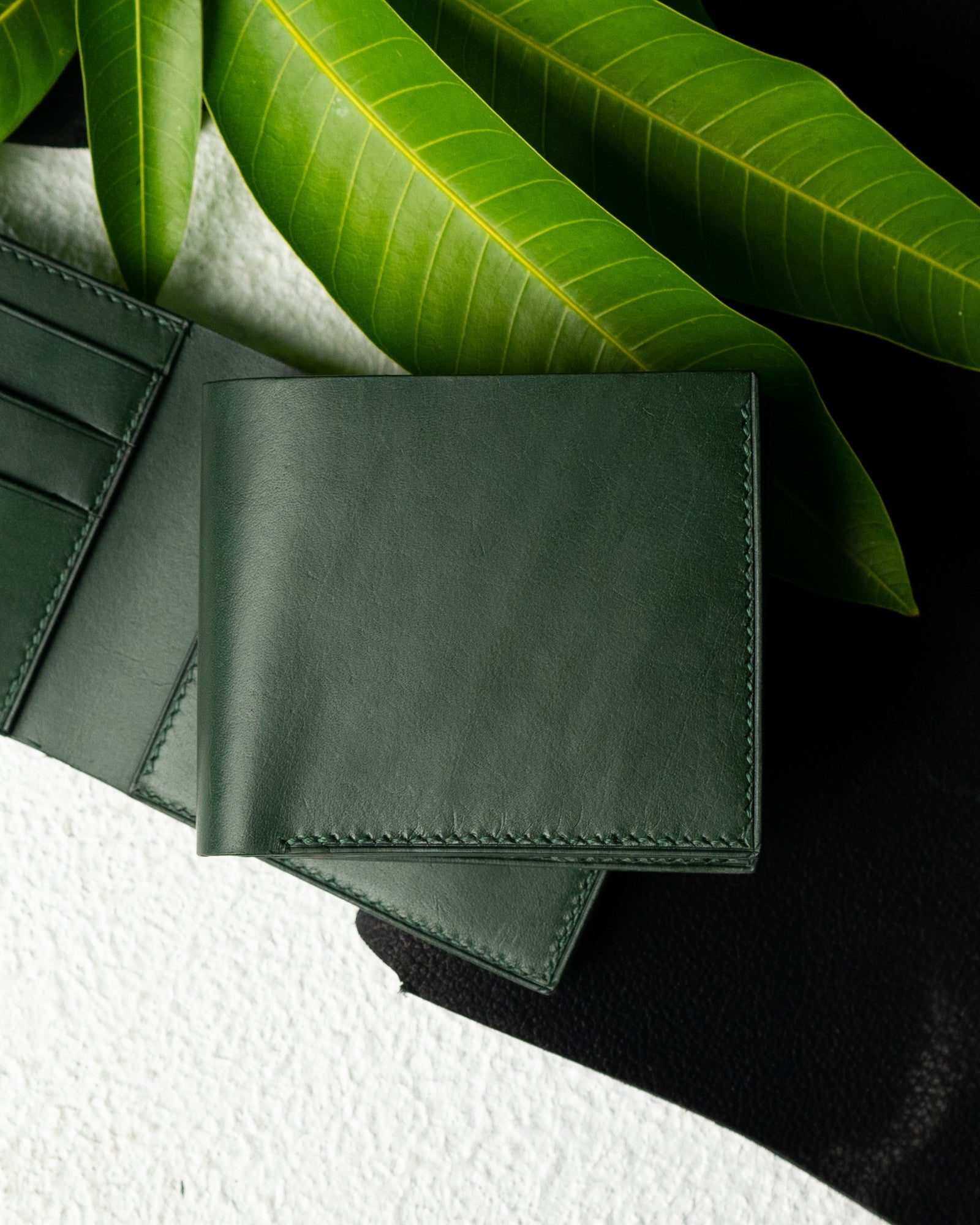 Adam Wallet – Green Indian Buffalo Full - Veg Leather - Ceylon Leather Crafts