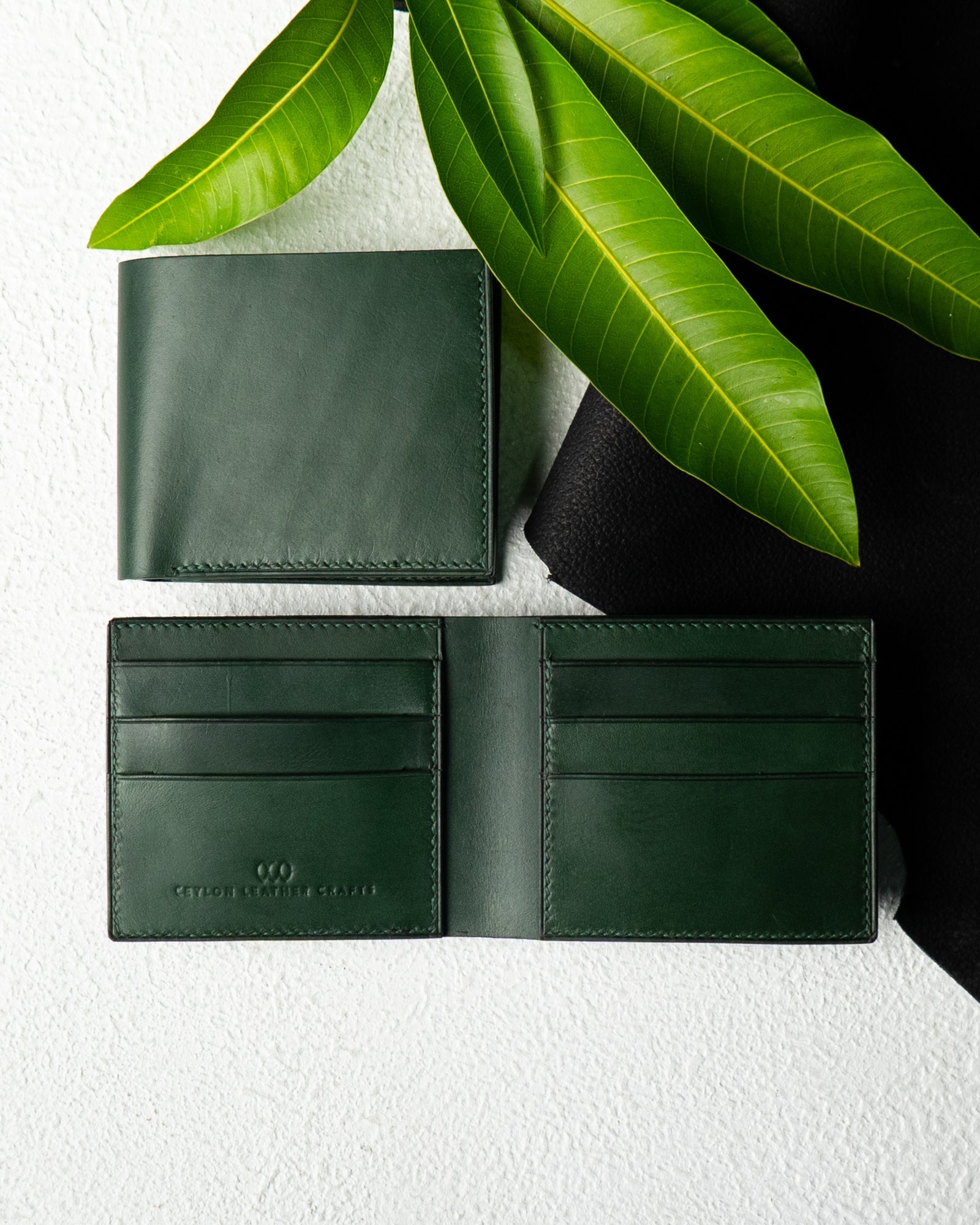 Adam Wallet – Green Indian Buffalo Full - Veg Leather - Ceylon Leather Crafts