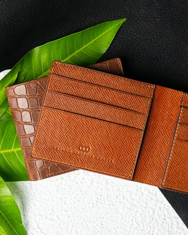 Adam Wallet – Oil Alligator Embossed & Calf Saffiano Leather - Ceylon Leather Crafts