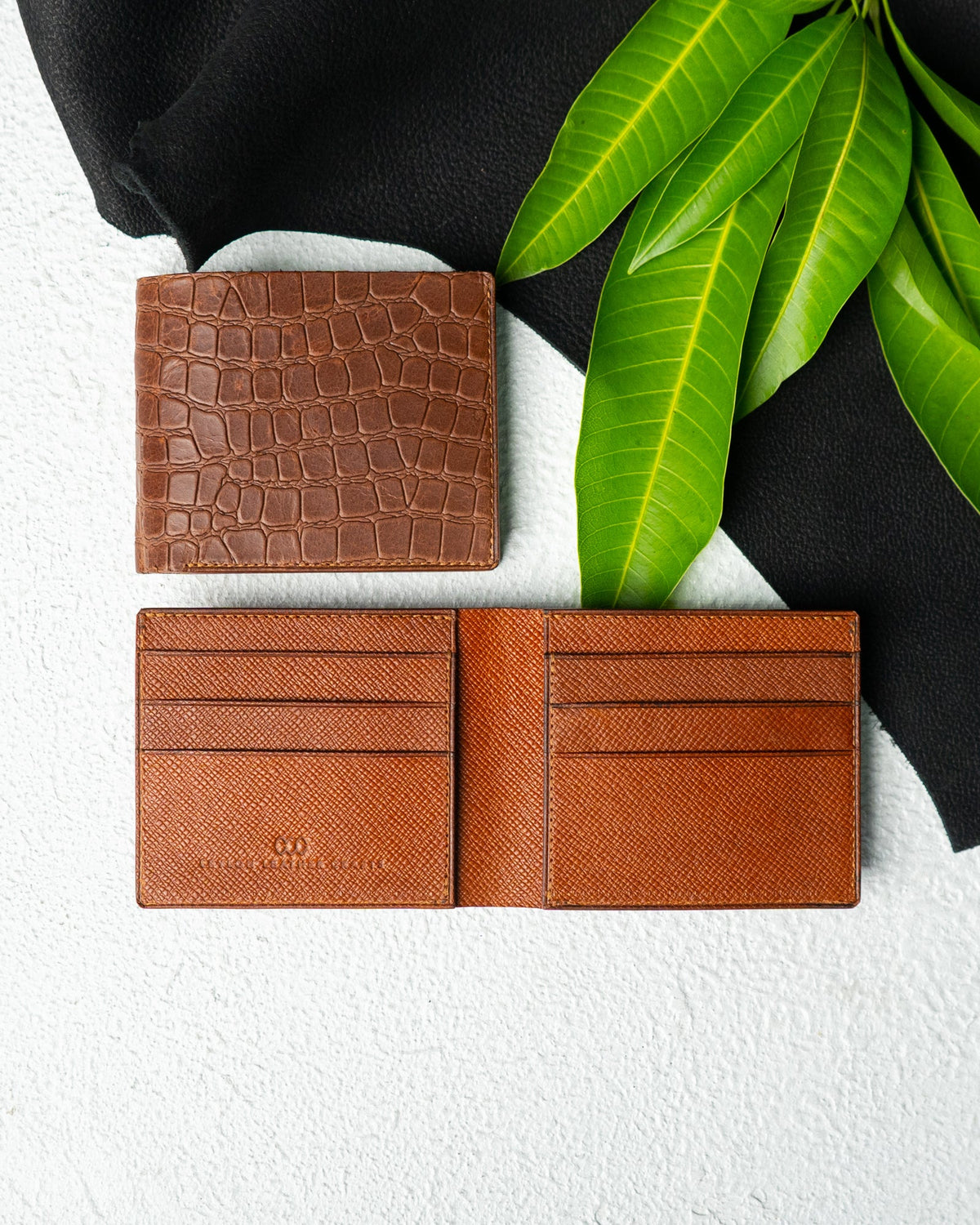 Adam Wallet – Oil Alligator Embossed & Calf Saffiano Leather - Ceylon Leather Crafts