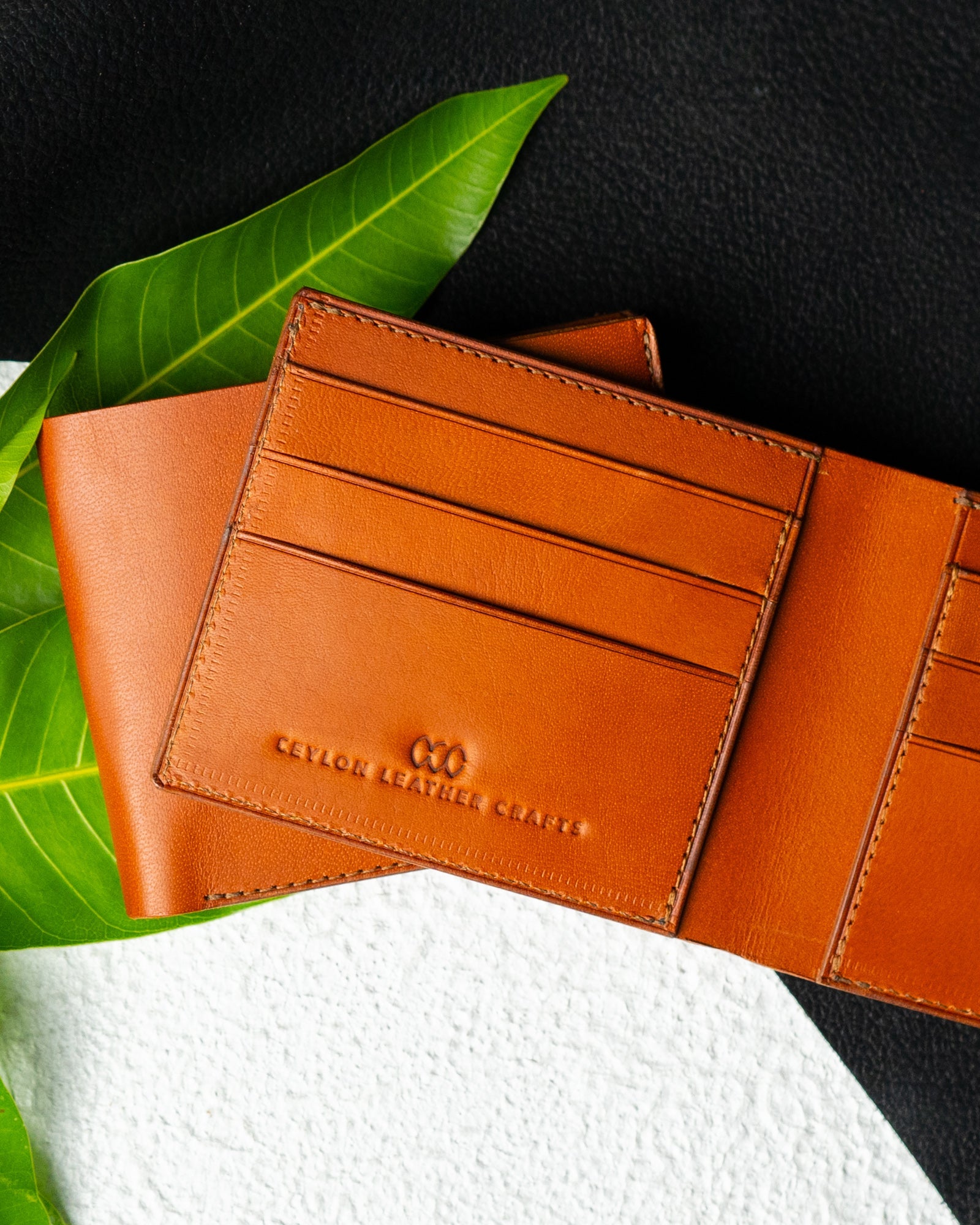 Adam Wallet – Tan Indian Buffalo Full - Veg Leather - Ceylon Leather Crafts